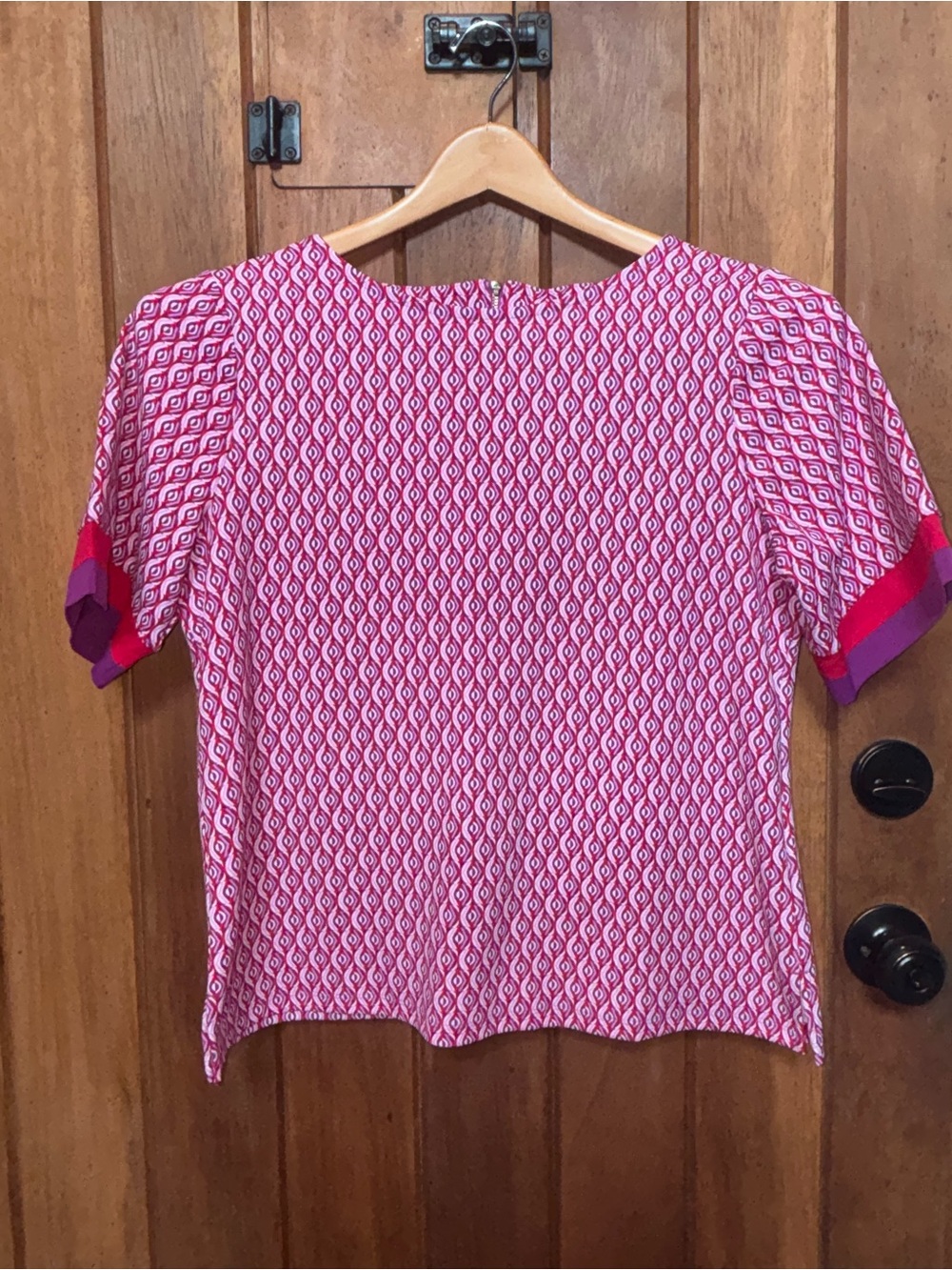 Chico’s Printed Pink Short-Sleeve Women's Top